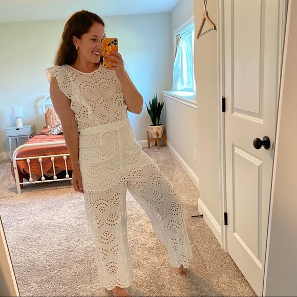 Alice McCall Sample White Eyelet Jumpsuit One Piece Medium - Picture 2 of 16